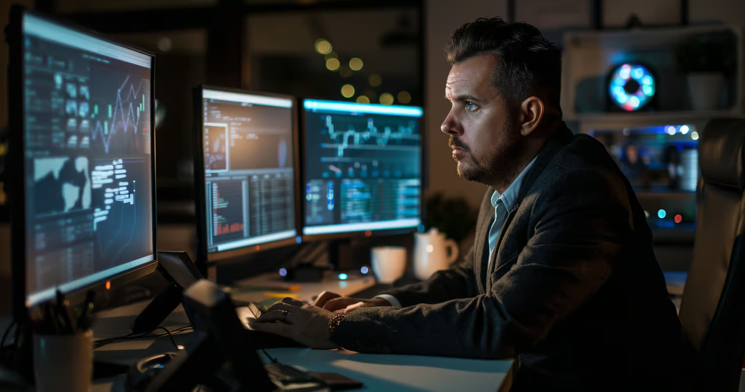 upstartdigitalmedia_a_man_wearing_a_suit_working_at_a_desk_on_m_fa72efb2-d26a-4b91-adee-bd80ee951b96